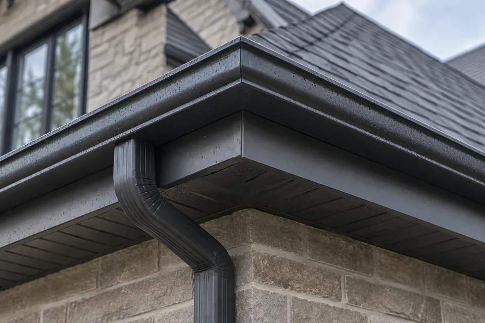 Bronze-tone gutter corner