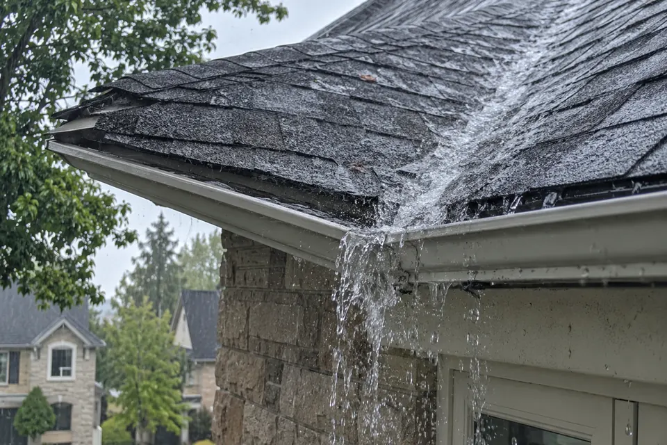 Visible eavestrough problem on an Oakville home