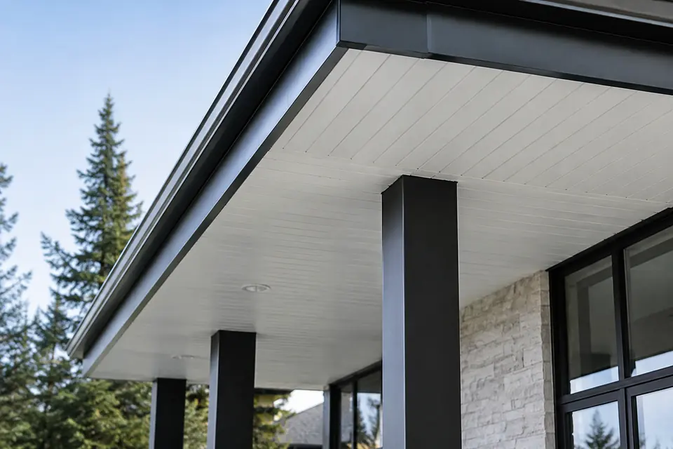 Dark aluminum fascia