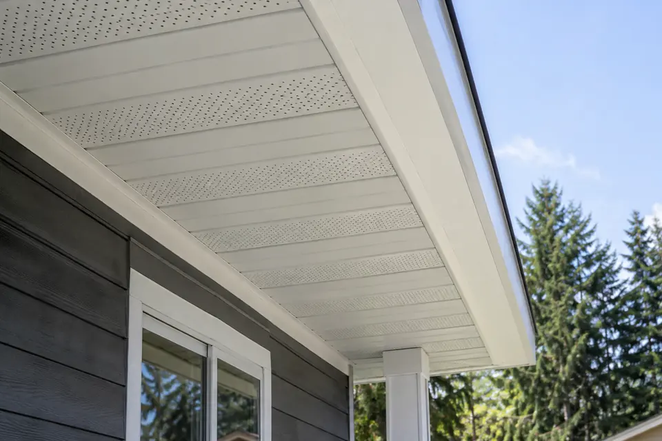 Finished aluminum components coordinated across the exterior
