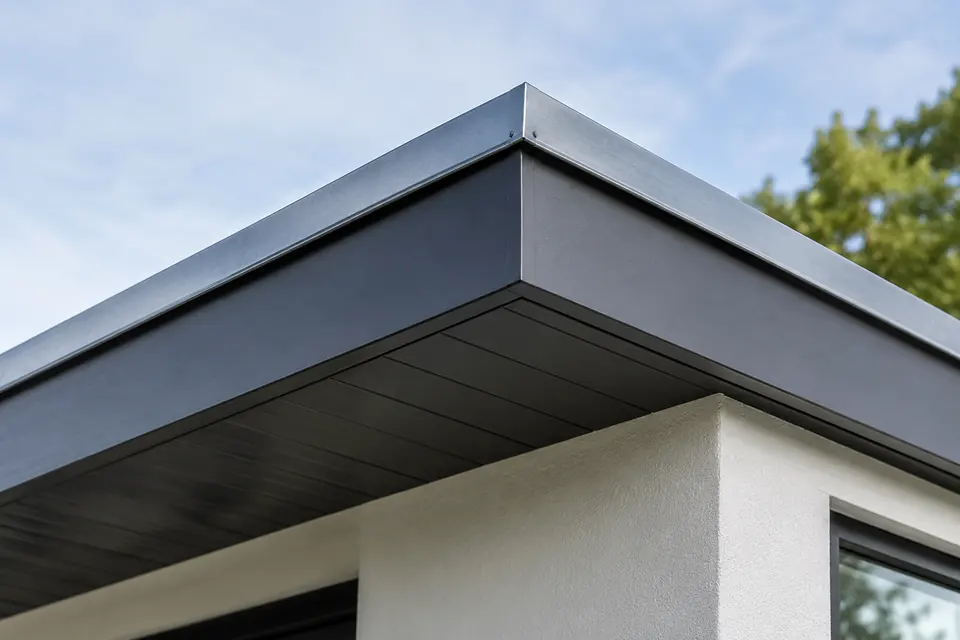 Finished aluminum components coordinated across the exterior
